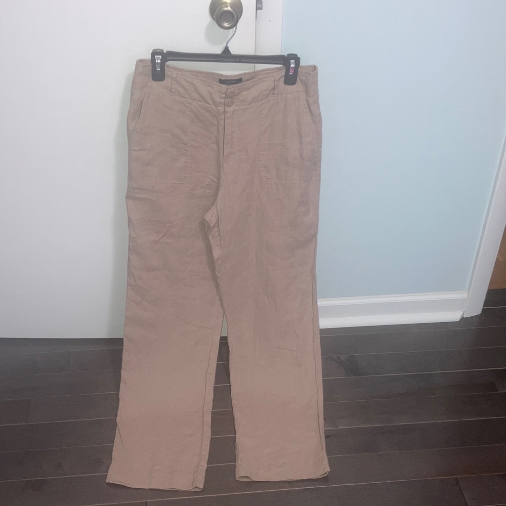 Tahari tan  linen pants size 8